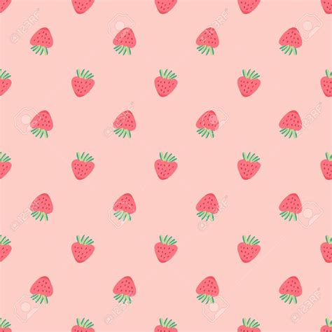 Strawberry Vector Pattern Background Fruit Illustration On White