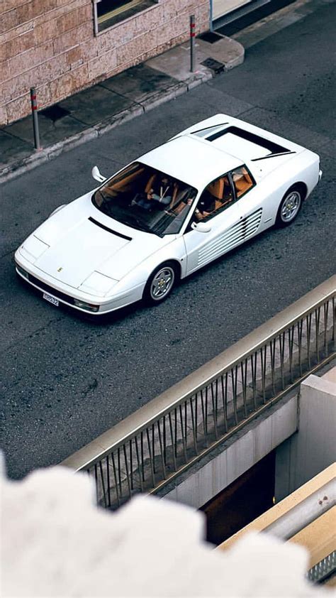 Download White Vintage Ferrari Wallpaper | Wallpapers.com