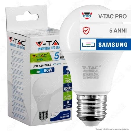 V Tac Pro Vt Lampadina Led Chip Samsung E W A A K Sku