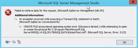 Sql Server Management Studio Attach Database Error