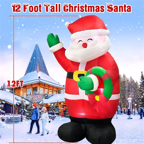 Danxilu 12 Ft Giant Christmas Inflatable Santa Outdoor Yard Decorations