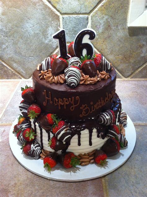 Chocolate Covered Strawberries Birthday Cake Strawberry Birthday Cake Sweet 16 Cakes