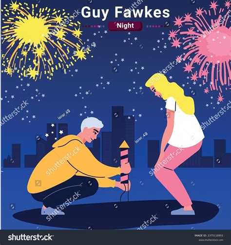 Guy Fawkes Night Bonfire Night Flayer Royalty Free Stock Vector