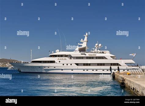 Mykonos Greece June Luxury Super Yacht Paris Moored In The