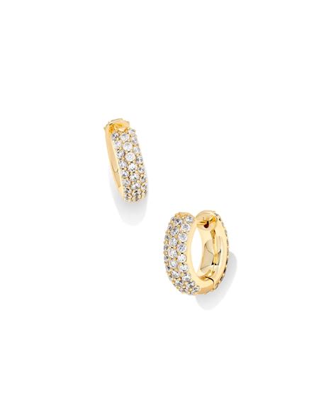 Mikki Pave Huggie Earrings In Gold Kendra Scott