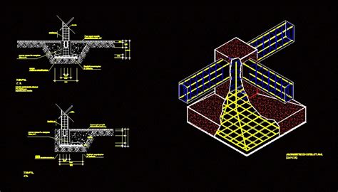 Zapata Aislada En AutoCAD Librería CAD