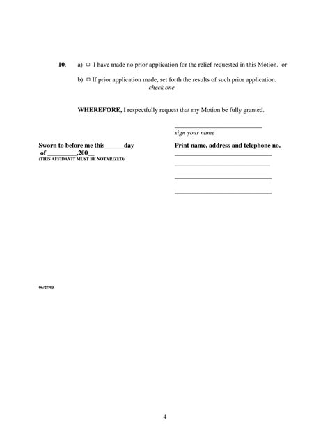 New York Affidavit In Support Of Motion For Contempt Fill Out Sign