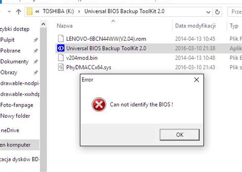 Lenovo Y580 Universal BIOS Backup ToolKit 2 0 Nie Wykrywa Biosu