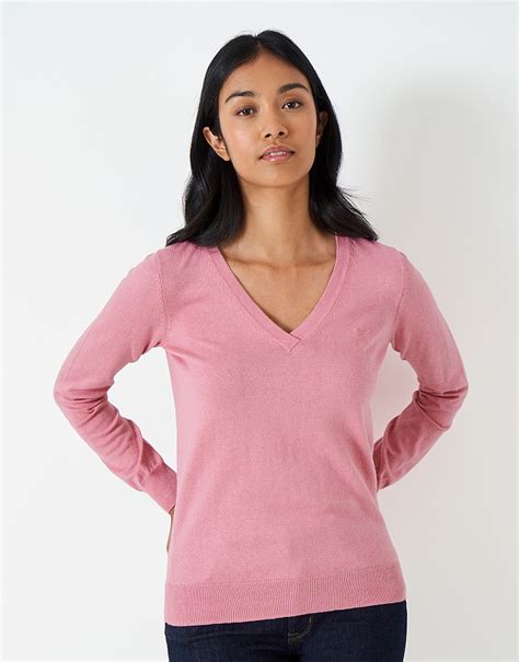 Womens Foxy Cotton Cashmere V Neck Jumper From Crew Clothing Company