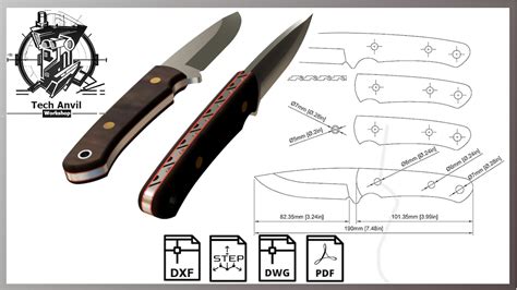 Drop Point Style Knife Design Template, Pdf, Dxf, Dwg, Step - Etsy