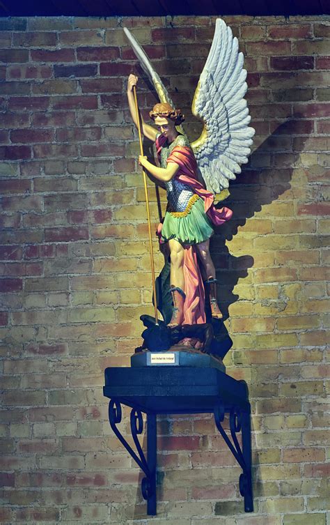 Painted Figure Of Saint Michael The Archangel In The Sanctuary Of The