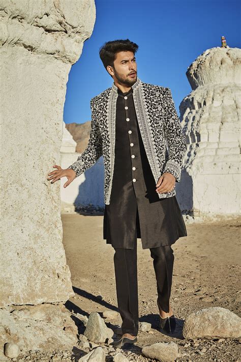 This Open Jacket Sherwani Is An Ideal Wear For Someone Who Really Likes