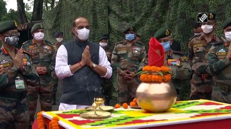 Rajnath Singh Performs Shastra Puja At Sukna War Memorial Video