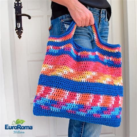 Tecendo Artes Em Crochet Bolsa Colorida EuroRoma