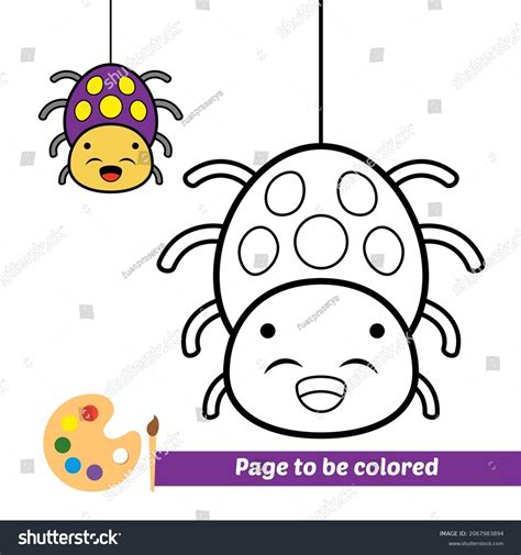 Coloring Book Kids Spider Vector Stock Vector (Royalty Free) 2067983894 ...