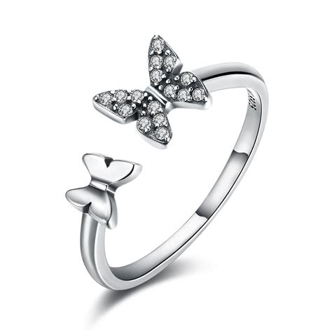 S925 Sterling Silver Vintage Butterfly Flower Ring With Images