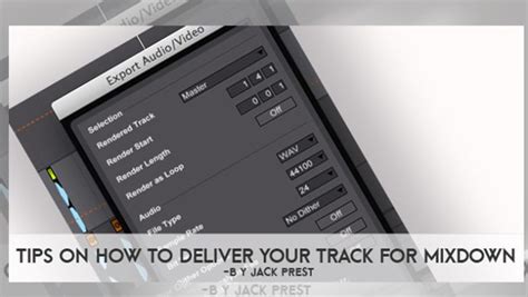 How To Delivery Your Tracks For Mixdown Studios