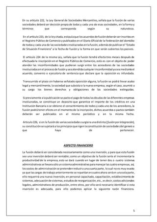 Fusion Y Escision De Sociedades Mercantiles Pdf