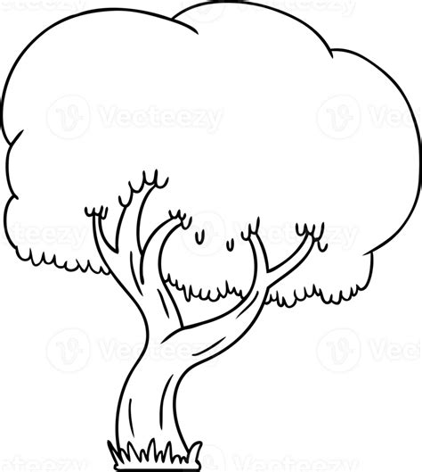 Hand Drawn Line Drawing Doodle Of A Summer Tree 44927200 Png