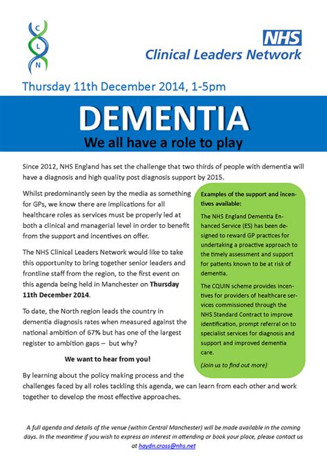 Ppn Nhs Clinical Leaders Network Dementia Event