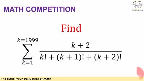 A Nice Factorial Based Sum Series Youtube