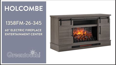 Greentouch Home Holcombe Gray Washed Walnut Electric Fireplace