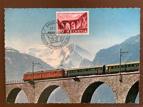 Maximumkarte Fdc L Tschbergbahn Bahn Simplon Train Kaufen Auf