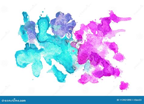 Watercolor Spots Hand Drawn Paper Texture Isolated On White Stock