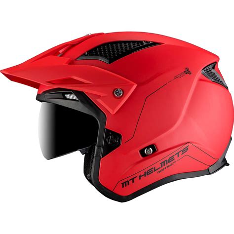 Casco Moto Jet Mt Helmets District Sv S Solid A Rosso Opaco Vendita