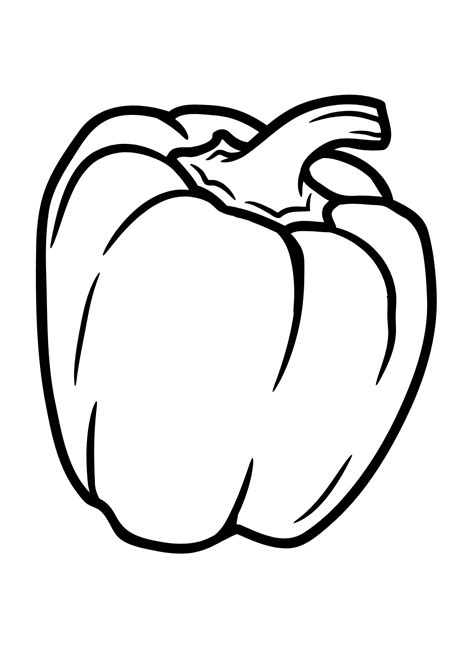 Bell Pepper Simple Coloring Page Free Printable Coloring Pages