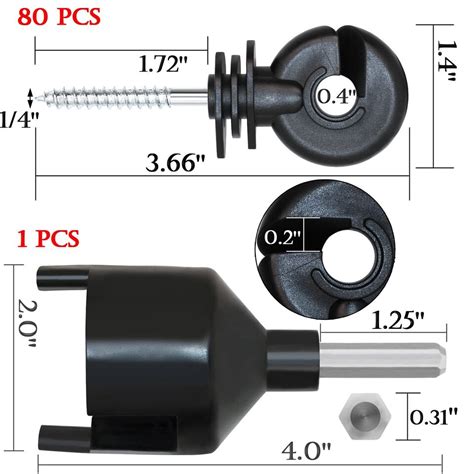 Pcs Black Electric Fence Insulator Screw In Insulator Fence Ring