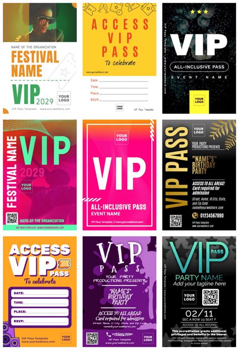 Free Printable Vip Pass Templates