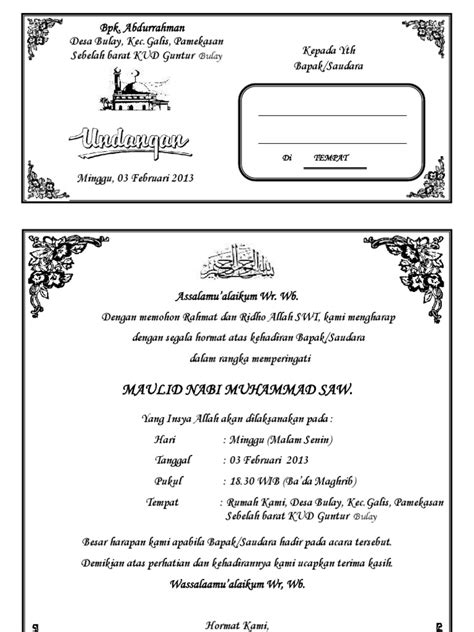 Contoh Surat Resmi Undangan Maulid Nabi Surat 28