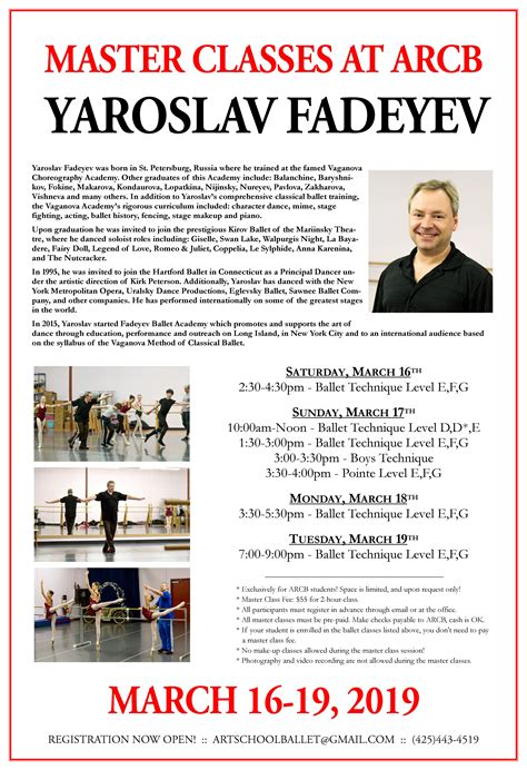 Master Classes Academy Of Russian Classical Ballet