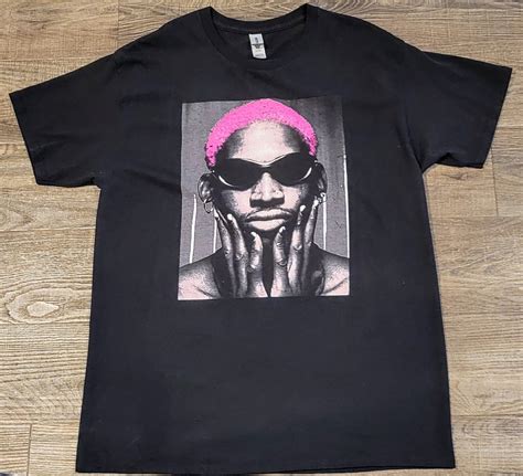 Dennis Rodman Pink Jumbo Graphic Black Color Shirt Un Gem