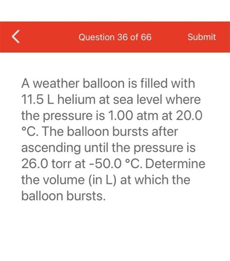 Solved A Weather Balloon Is Filled With L Helium At Sea Chegg