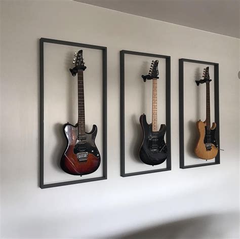 Suporte E Moldura Para Guitarra Em Mdf Guitar Room Decor Music Room