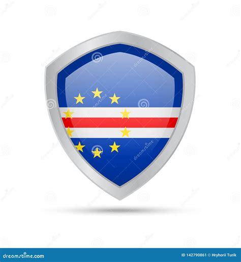 Protetor A Bandeira De Cabo Verde No Fundo Branco Ilustra O Stock