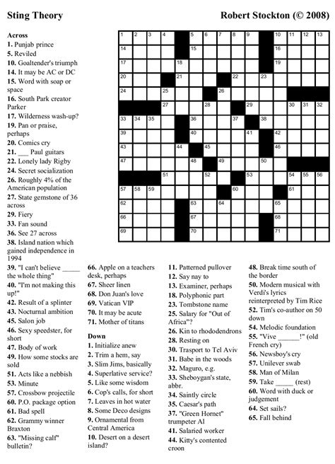 Wapo Crossword Puzzles Printable | Crossword Puzzles Online