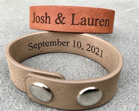 Personalized Leather Bracelet Engraved Leather Bracelet Etsy