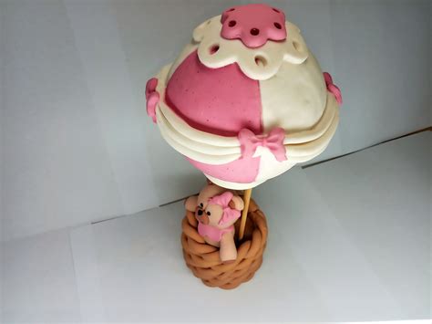 Hot Air Balloon Teddy Bear Fondant Cake Topper D Fondant Cake Topper For Birthday