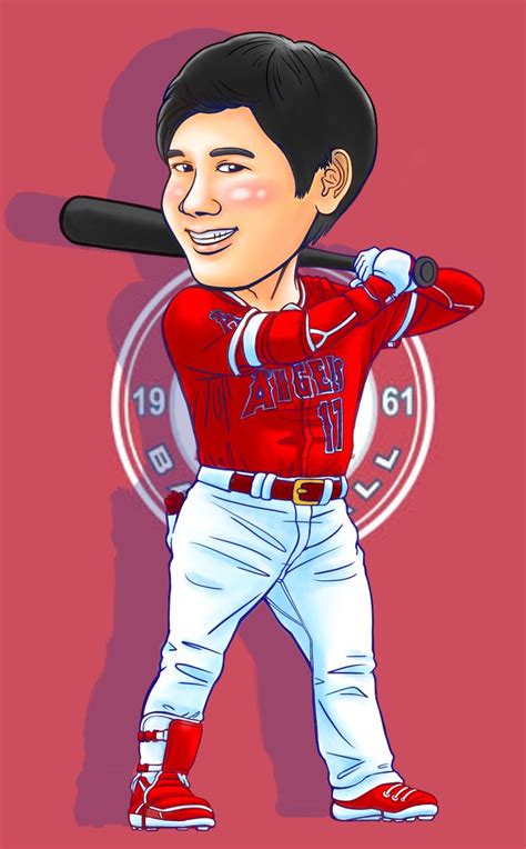 「大谷翔平くん顔の雰囲気難しかったです。・゜・ノД`・゜・。頭身も普段描いて」あっさりのイラスト