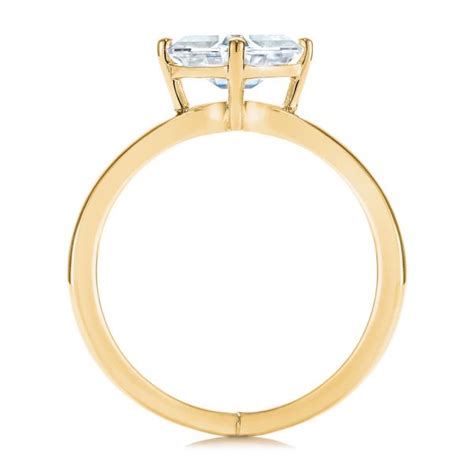 14k Yellow Gold Split Shank Solitaire Asscher Diamond Engagement Ring 105772 Seattle Bellevue