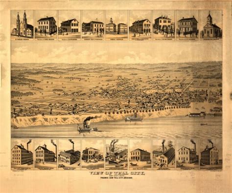 Tell City Indiana C1870 Yvonne Drawings And Illustration Places