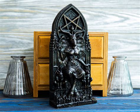 Black Baphomet God Statuette Figurine For Home Altar Etsy