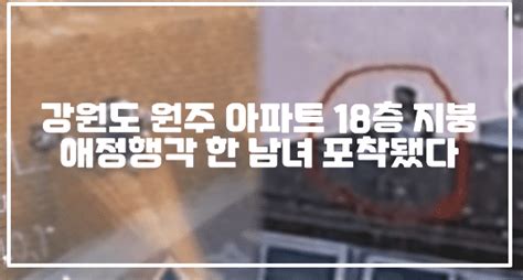 강원도 원주 아파트 18층 지붕 애정행각 한 남녀 포착됐다 Moonoks 이야기곳간