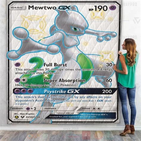 Hot Anime Pokemon Mewtwo Shining Legends Luxury Quilt Boxbox Branding