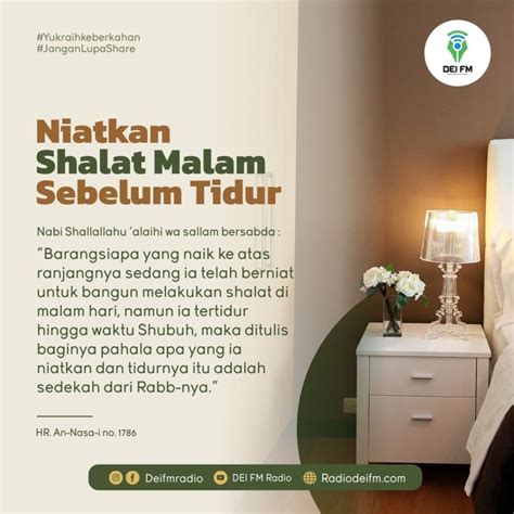 Niatkan Shalat Malam Sebelum Tidur Dar El Iman