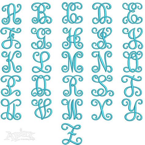 Free Monogram Fonts Embroidery Monogram Fonts Embroidery Applique