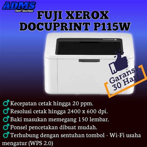 Jual FUJI XEROX Docuprint P115W A4 Mono Laser Printer Wireless